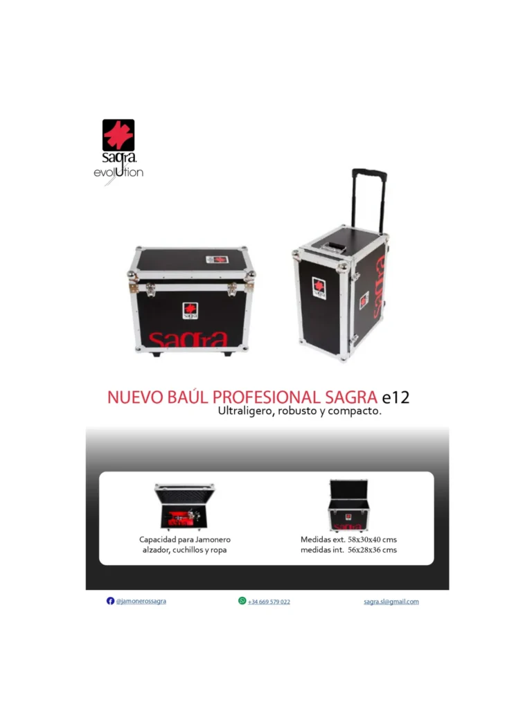 Ficha técnica del baúl cortador profesional E12.